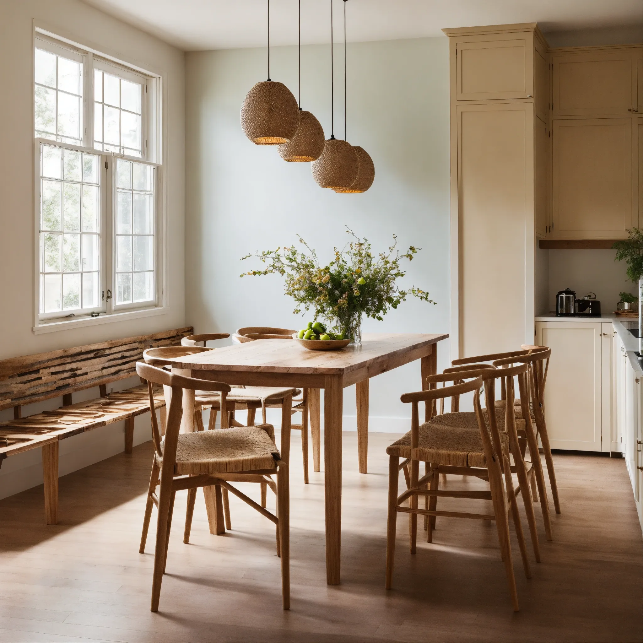 Boho chic interior with eclectic decor